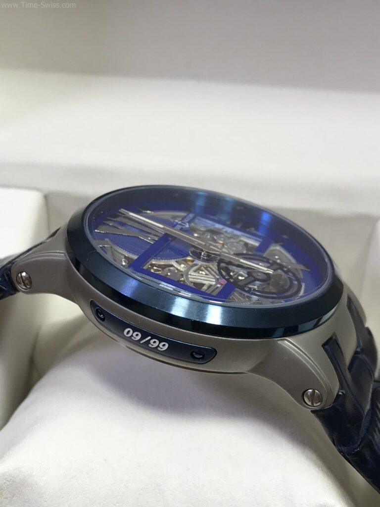 Ulysse Nardin Blast เรือนเงิน หน้าเปลือยน้ำเงิน สายหนังดำ 02