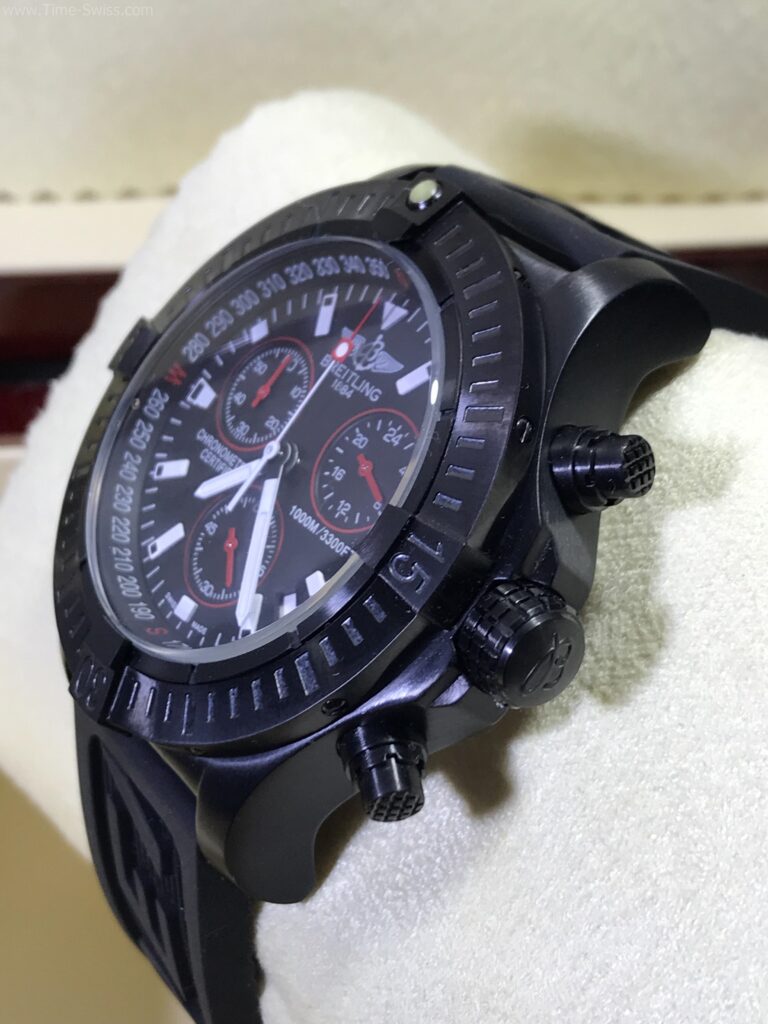 Breitling Chronometre 1884 Chronograph PVD Black Dial 42mm Rubble รมดำ สายยาง 02