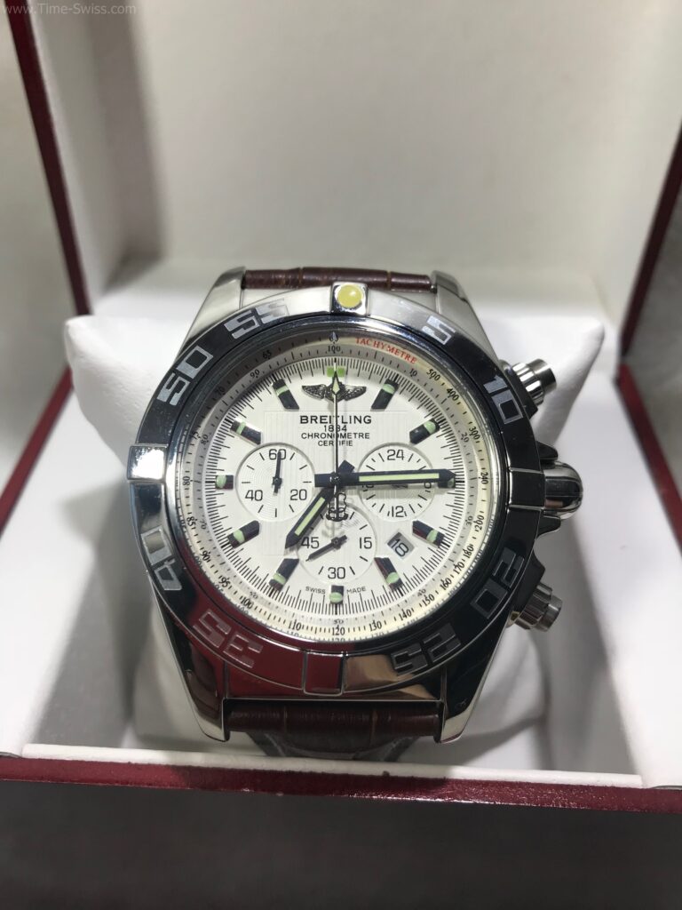 Breitling Chronometre 1884 White Dial 40mm Leather Strap 3วงนอน หน้าขาว 01