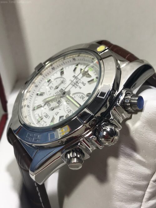 Breitling Chronometre 1884 White Dial 40mm Leather Strap