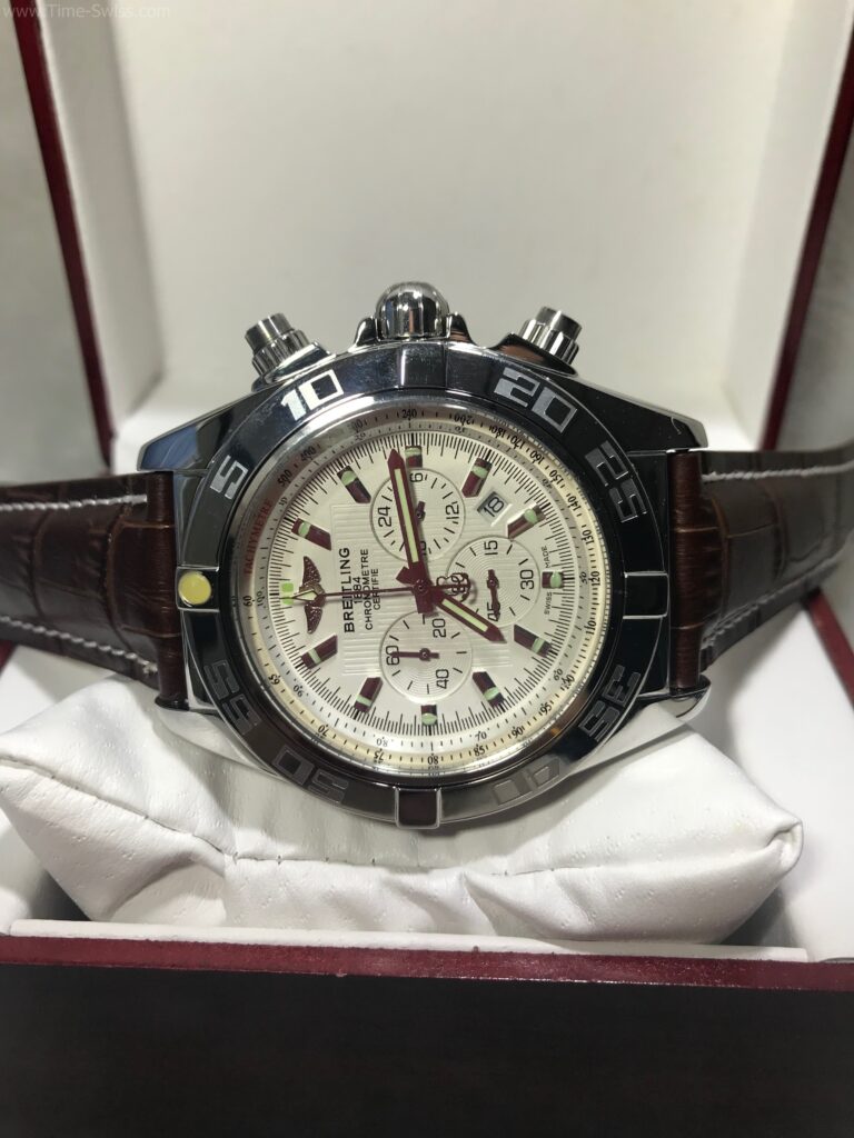 Breitling Chronometre 1884 White Dial 40mm Leather Strap 3วงนอน หน้าขาว 06