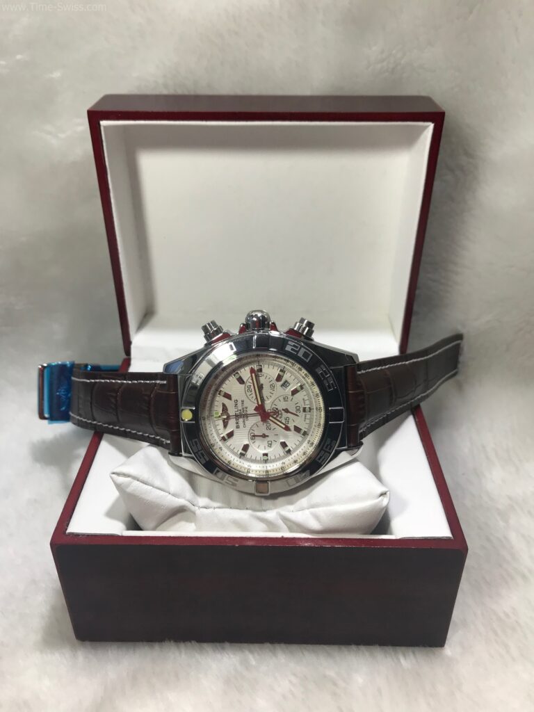 Breitling Chronometre 1884 White Dial 40mm Leather Strap 3วงนอน หน้าขาว 07