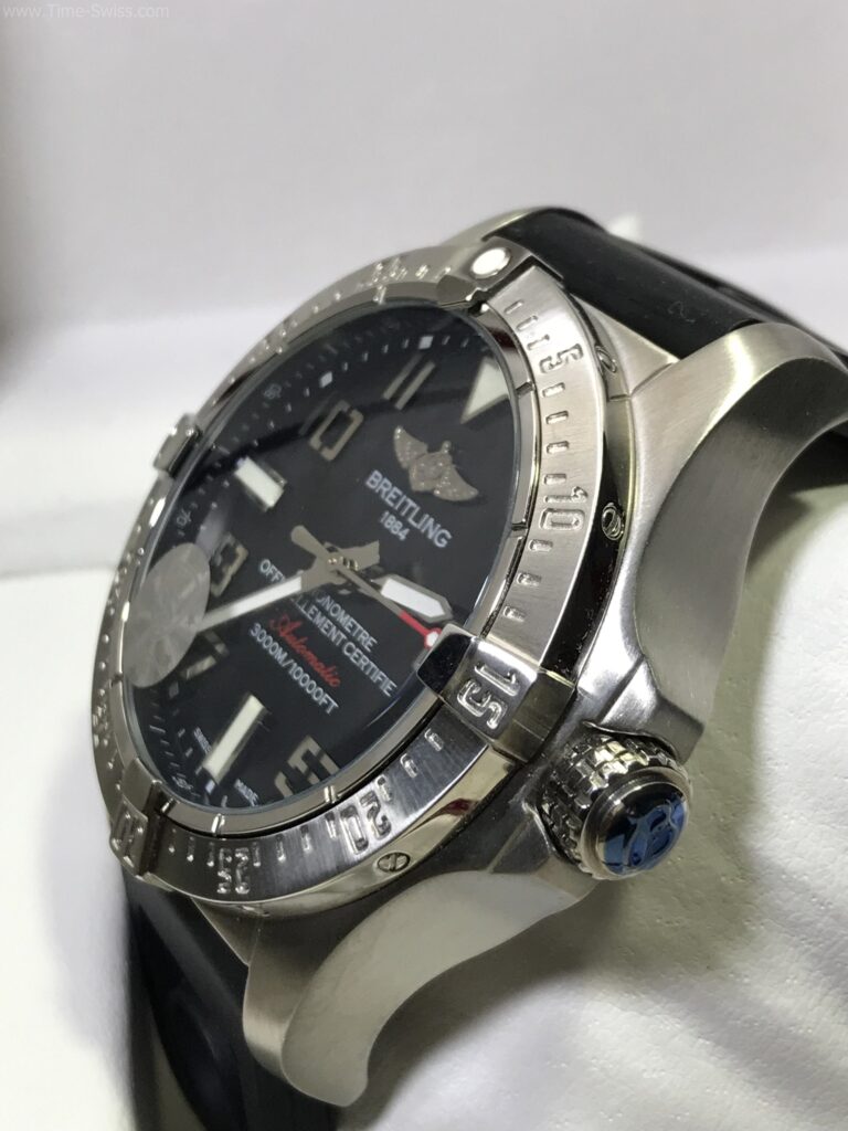 Breitling Chronometre Black Dial 42mm Rubble หน้าดำ สายยาง 02