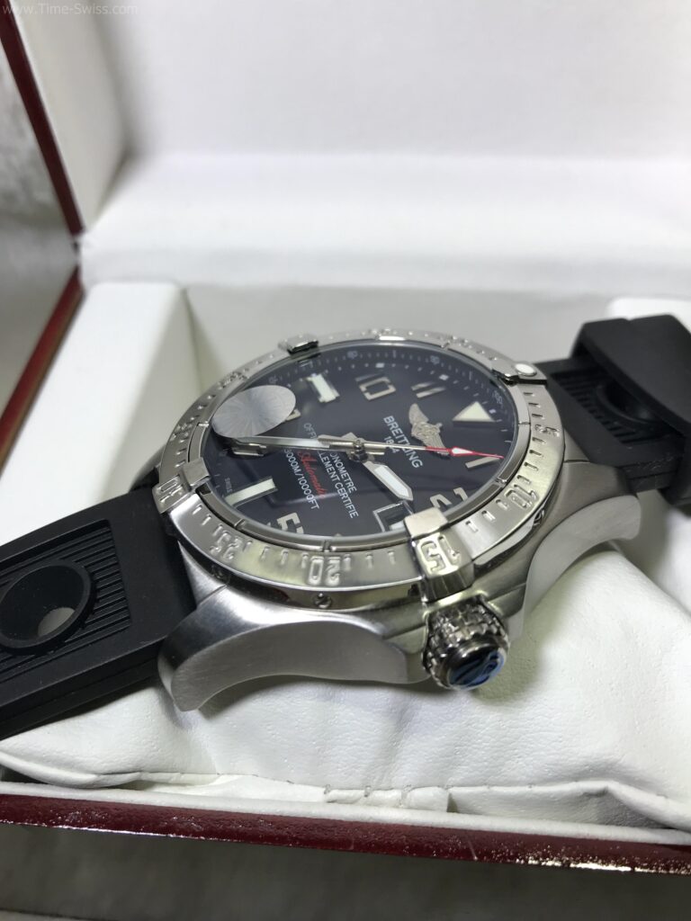 Breitling Chronometre Black Dial 42mm Rubble หน้าดำ สายยาง 03