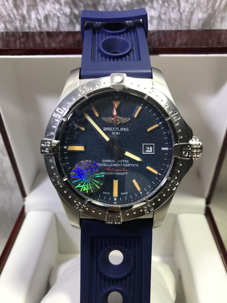 Breitling Chronometre Blue Dial 42mm Rubble หน้าน้ำเงิน สายยาง 01