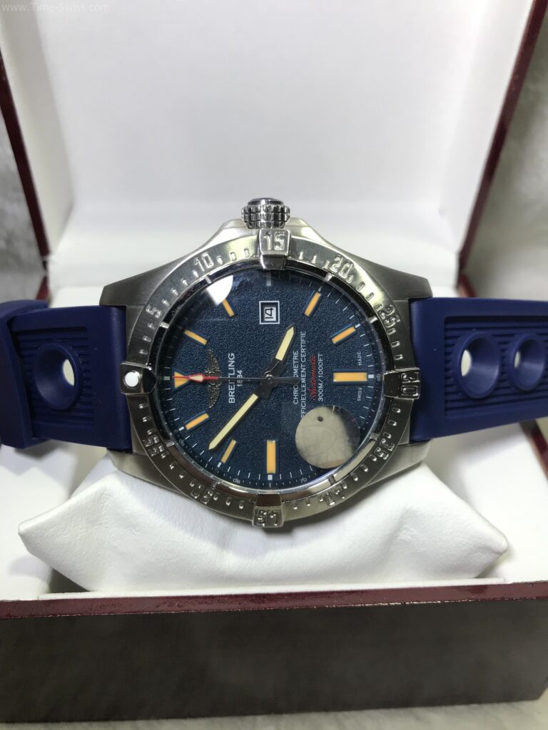 Breitling Chronometre Blue Dial 42mm Rubble หน้าน้ำเงิน สายยาง 06