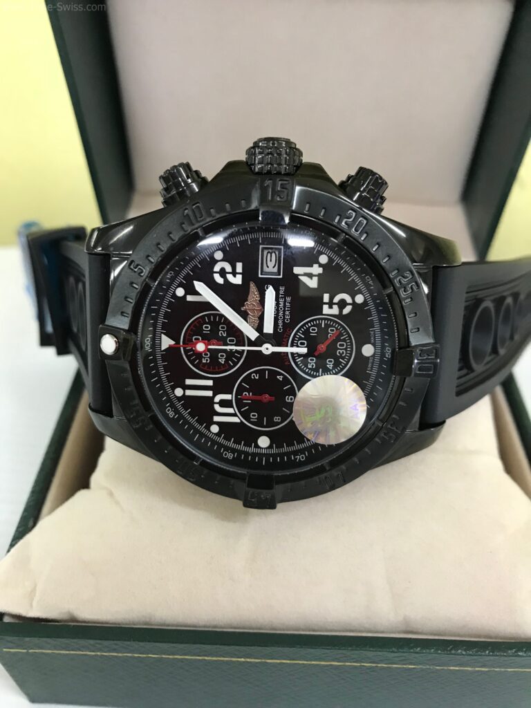 Breitling Chronometre Certifie Chronograph PVD Black Dial 42mm Rubble 07