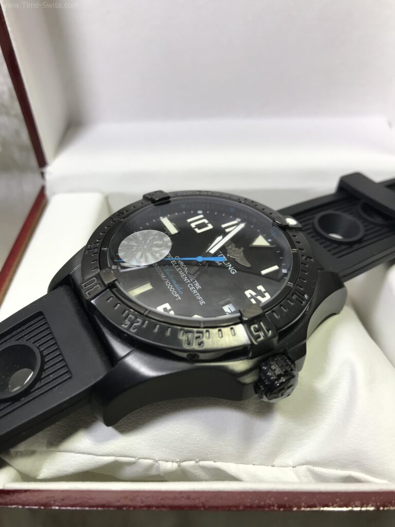 Breitling Chronometre PVD Black Dial 40mm Rubble รมดำ สายยาง 02