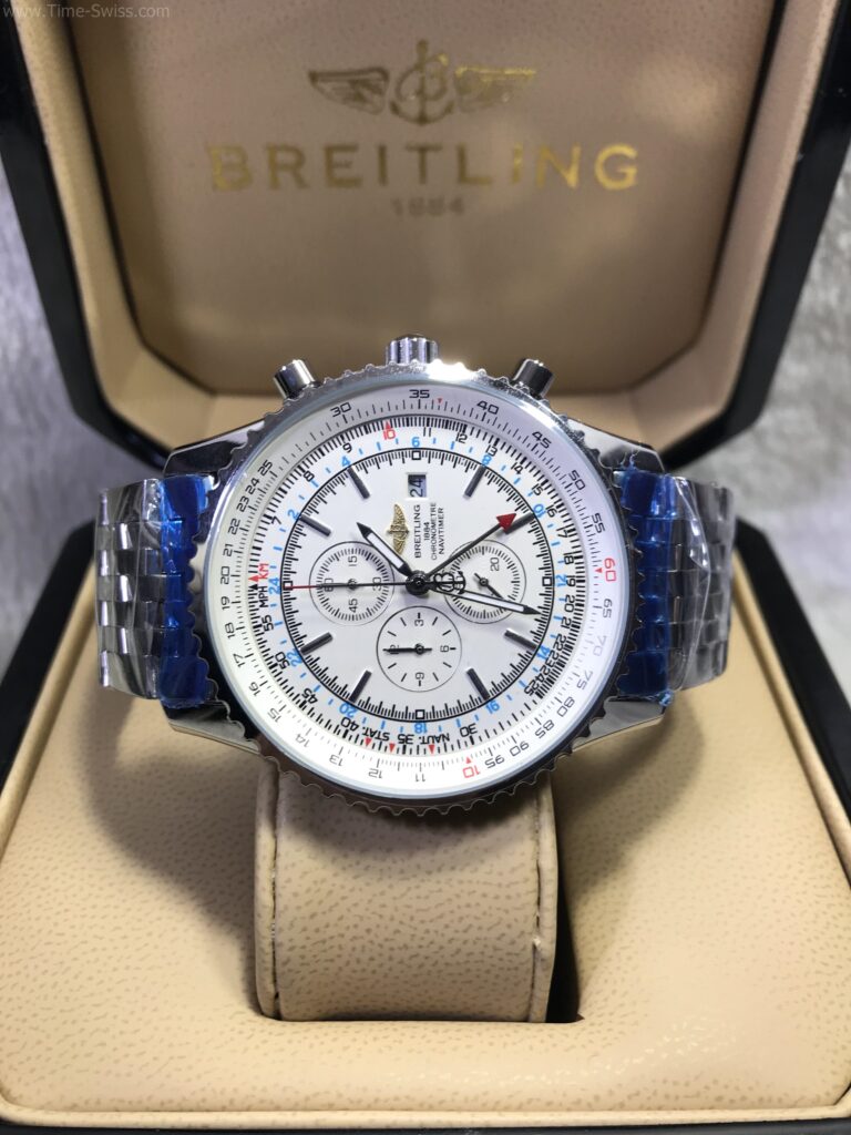 Breitling Navitimer White Dial 43mm Steel หน้าขาว สายเหล็ก 06