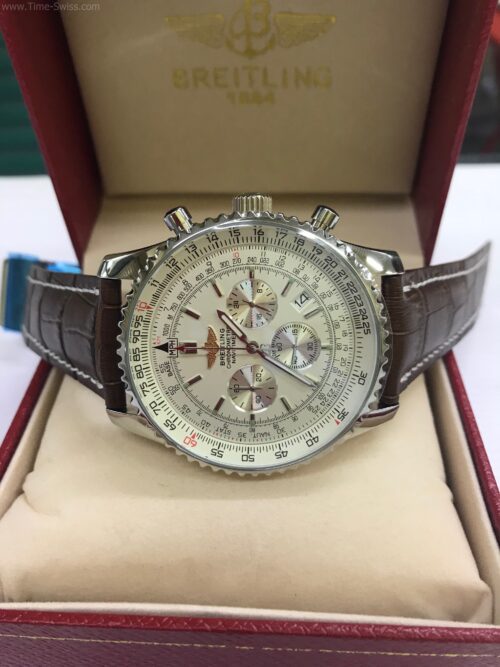 Breitling Navitimer White Dial 40mm Leather Strap