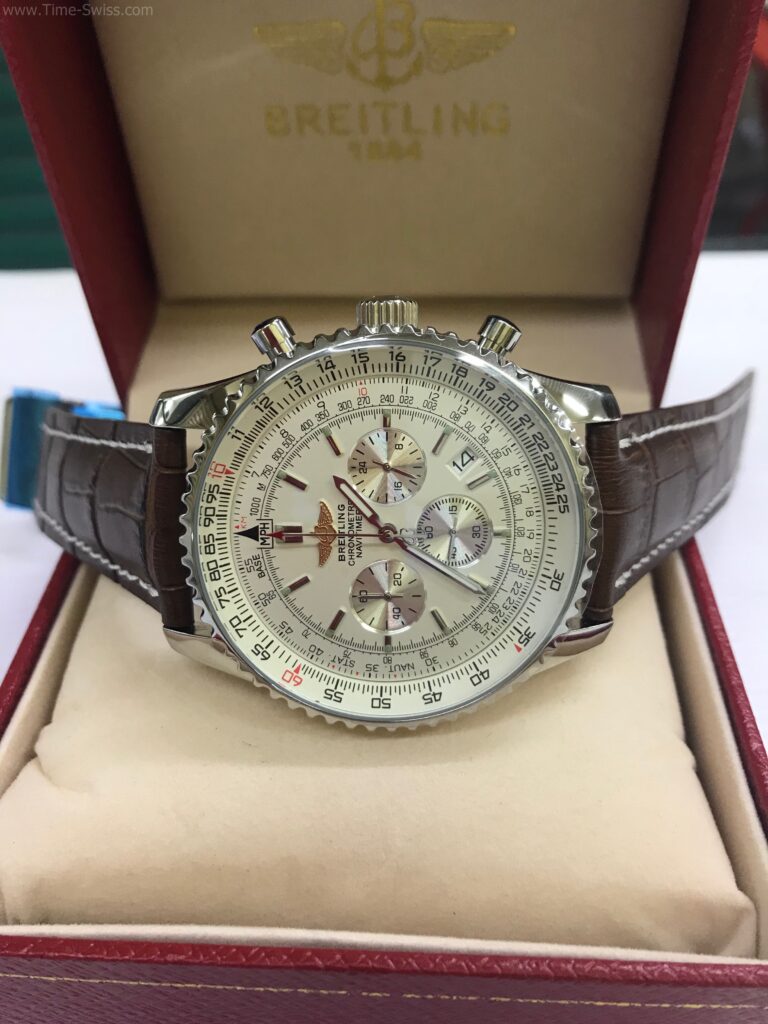 Breitling Navitimer White Dial 40mm Leather Strap 3วงนอน หน้าขาว 01