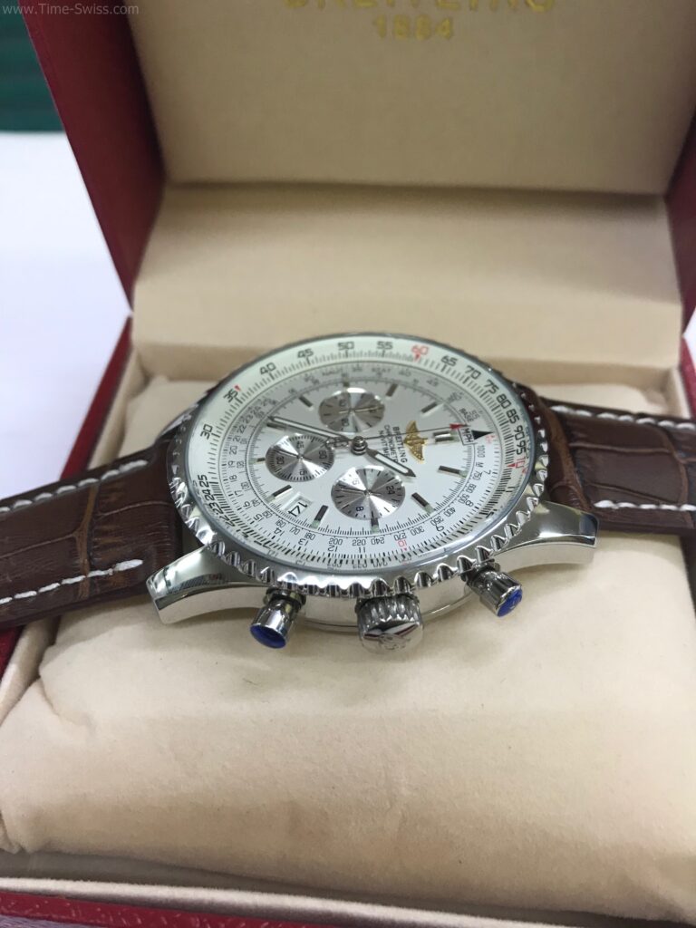 Breitling Navitimer White Dial 40mm Leather Strap 3วงนอน หน้าขาว 02