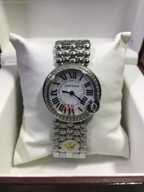 Cartier Ballon Bleu White Dial Diamond Ladies