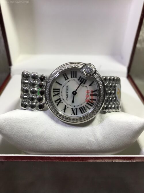 Cartier Ballon Bleu White Dial Diamond Ladies