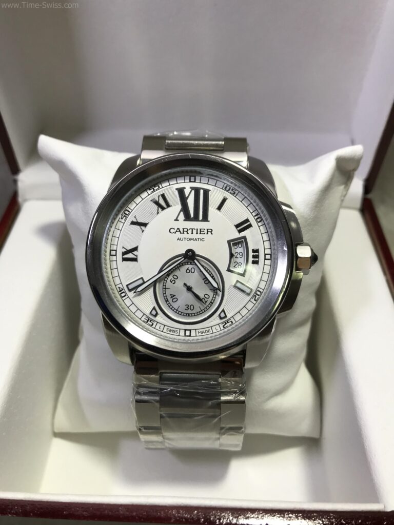 Cartier Calibre De White Dial วงเลข6 หน้าขาว 01