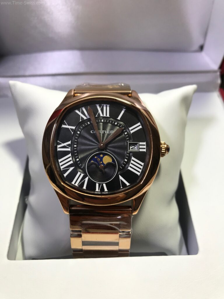 Cartier Drive Moon Rose Gold Black Dial หน้าดำพระจันทร์ 01