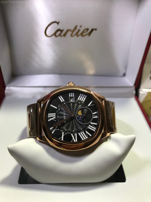 Cartier Drive Moon Rose Gold Black Dial