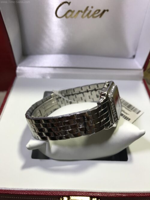 Cartier Santos Diamond Red Dial Ladies