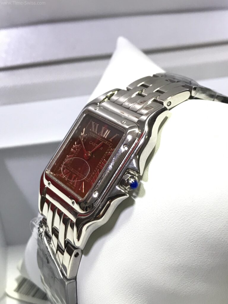 Cartier Santos Red Dial Ladies ขอบเรียบ หน้าแดง ผู้หญิง 02