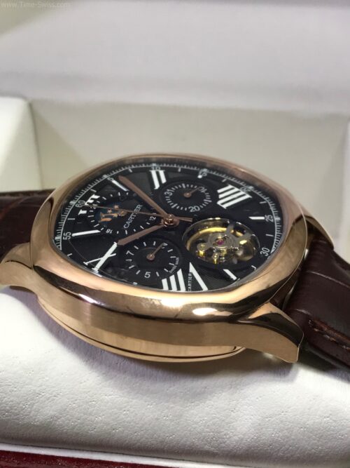 Cartier Tank Louis Rose Gold Tourbillon Black Dial