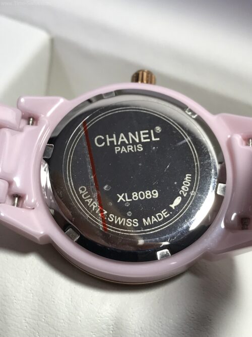 Chanel Pink Ceramic White Dial Flower