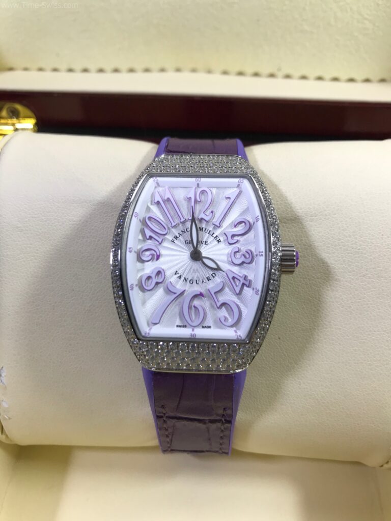 Franck Muller Vanguard Diamond Purple Dial Ladies 01