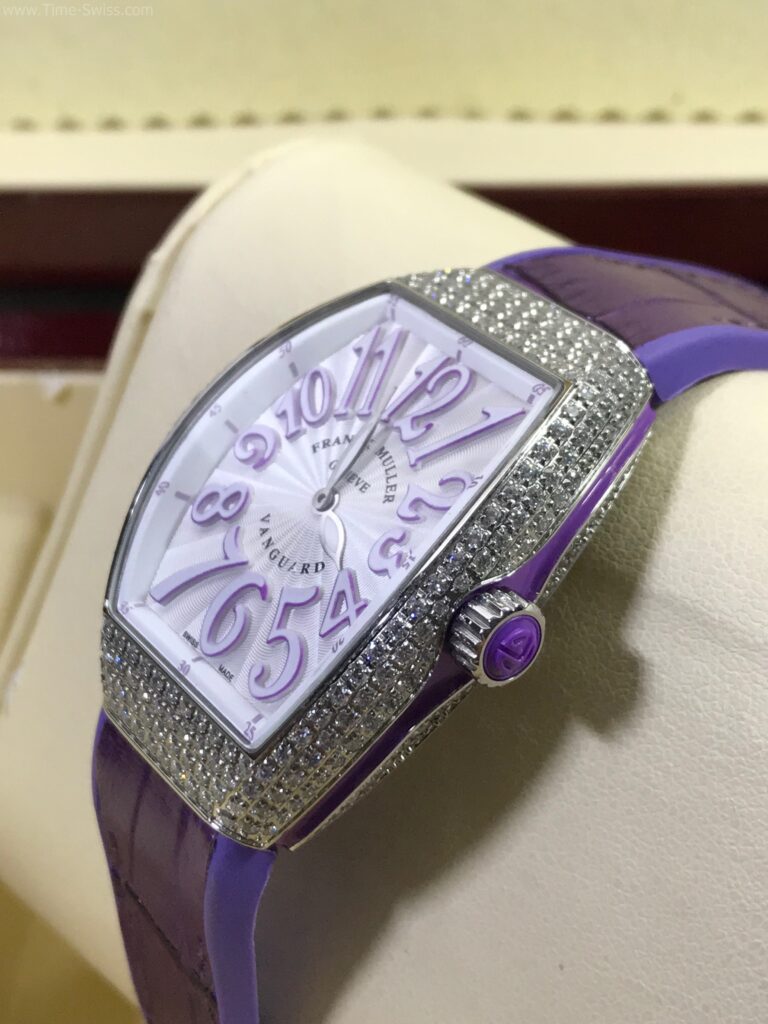 Franck Muller Vanguard Diamond Purple Dial Ladies 02