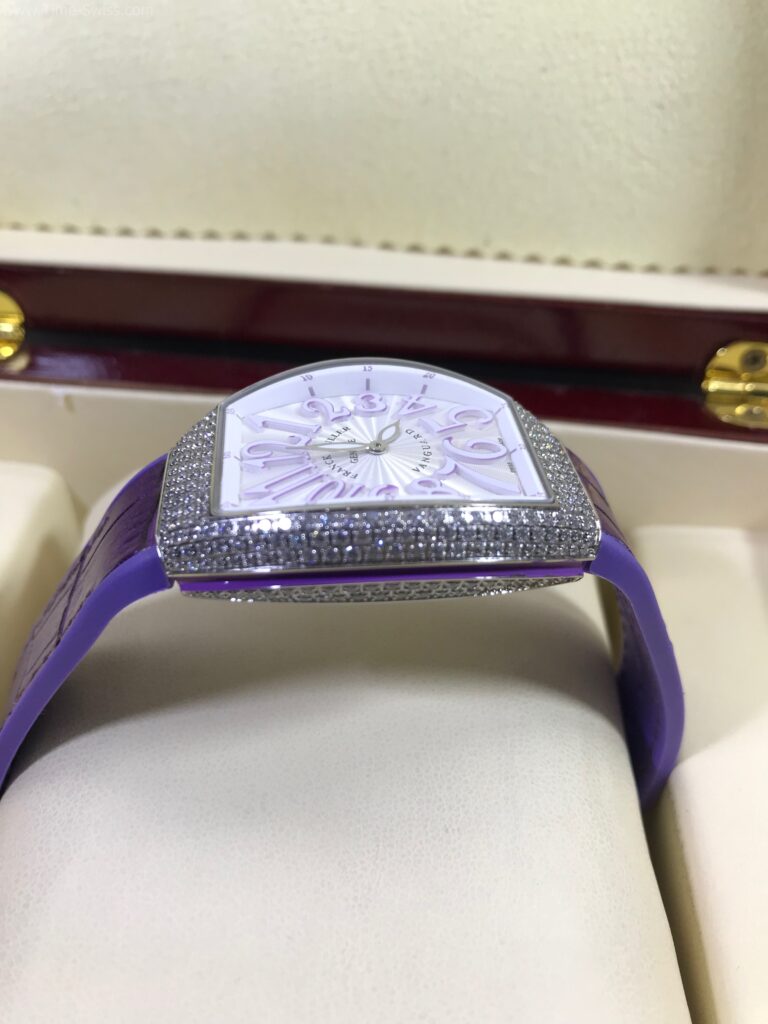 Franck Muller Vanguard Diamond Purple Dial Ladies 03