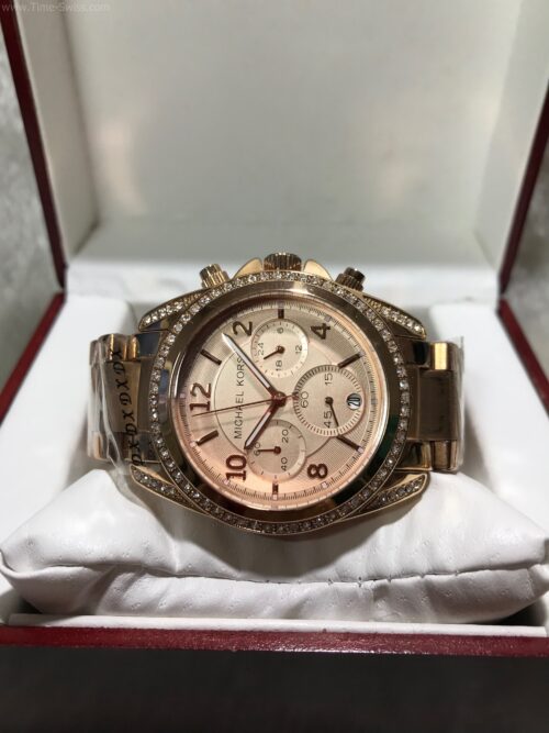 Michael Kors MK5263 Chronograph Diamond Rose Gold Dial 33mm