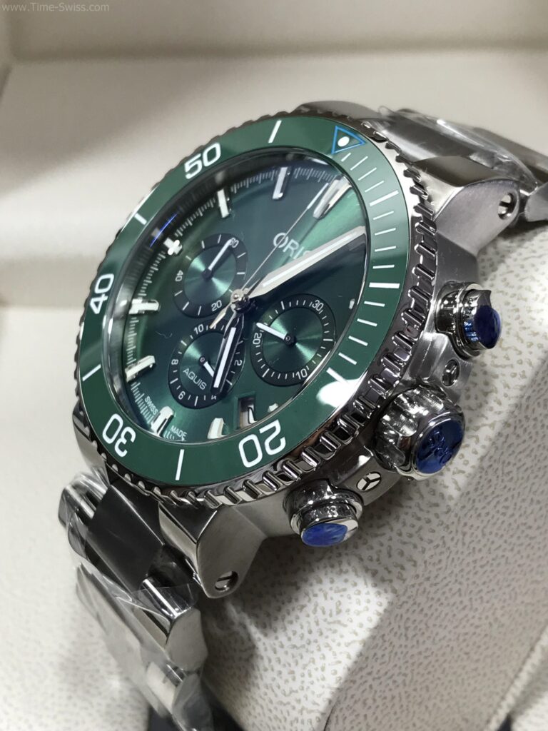 Oris Aquis Chronograrh Ceramic Green Dial สายเหล็ก 02