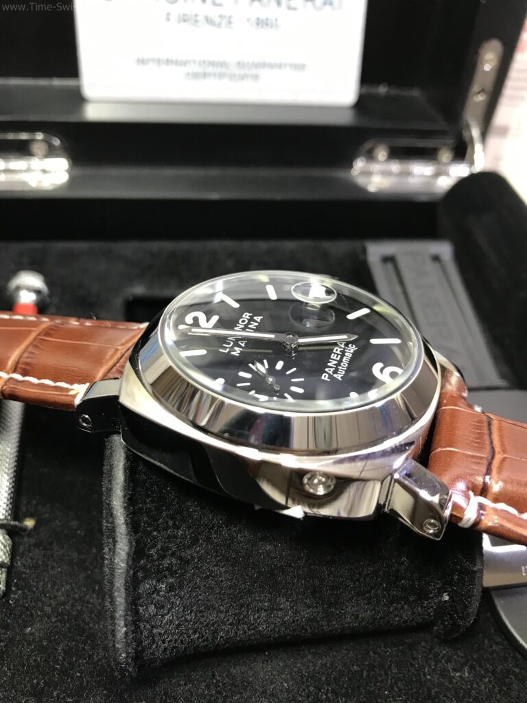 Panerai Luminor PAM048 Black Dial 40mm Brown Leather Strap หน้าดำ สายน้ำตาล 03