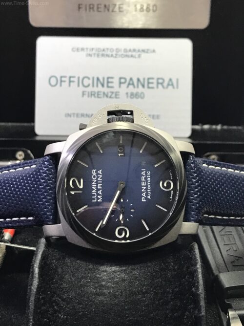 Panerai PAM1117 Luminor Marina Corbotect Bezel Blue Dial 44mm