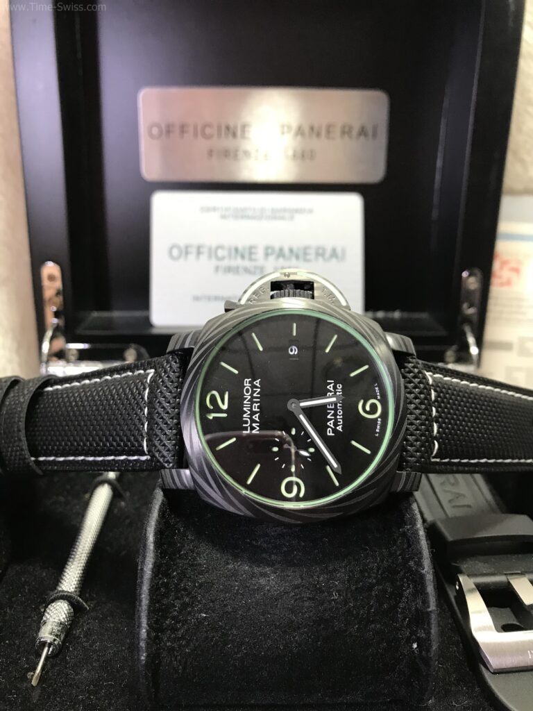 Panerai PAM1118 Luminor Marina Corbotect Black Dial 44mm คาร์บอน สายหนังลายผ้า 06