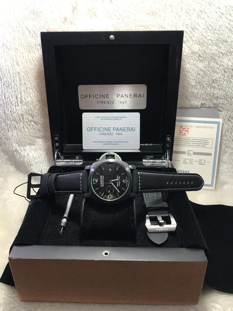 Panerai PAM1118 Luminor Marina Corbotect Black Dial 44mm คาร์บอน สายหนังลายผ้า 07