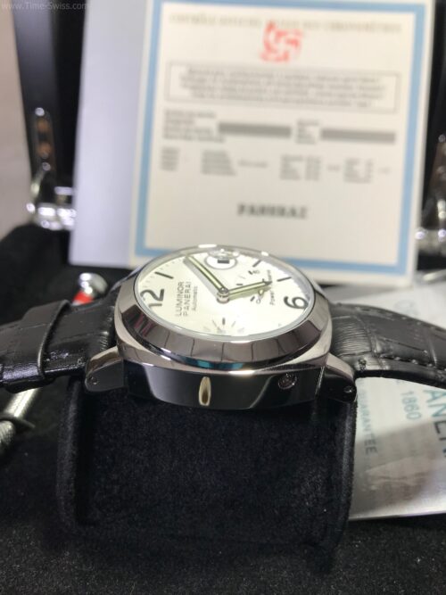 Panerai Power Reserve White Dial 40mm Black Leather Strap