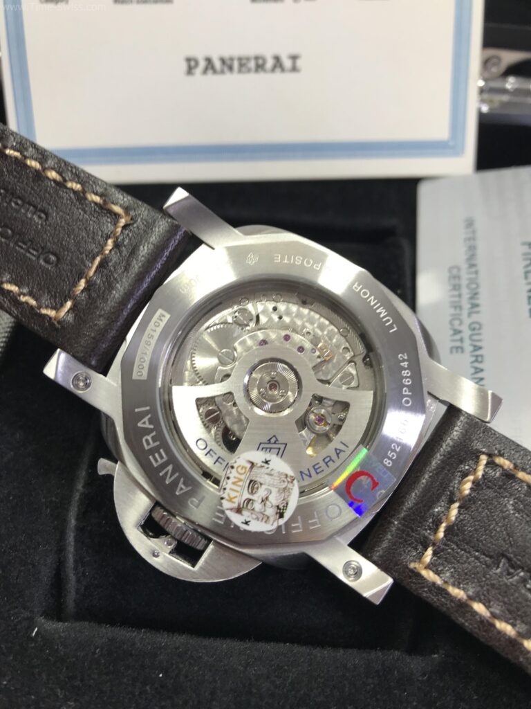 Panerai PAM321 Power Reserve GMT Black Dial 44mm CC สายหนังสีน้ำตาล 04