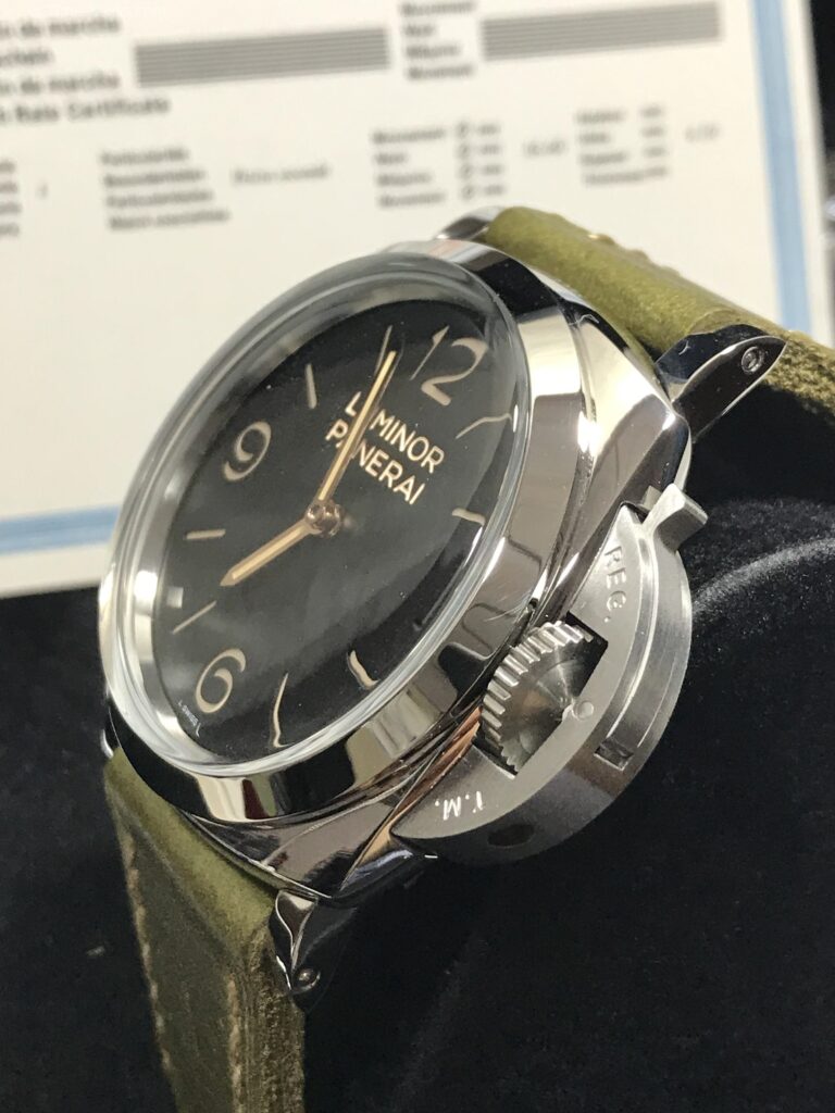 Panerai PAM372 Luminor 1950 Black Dial 47mm CC สายหนังกลับสีเขียว 02