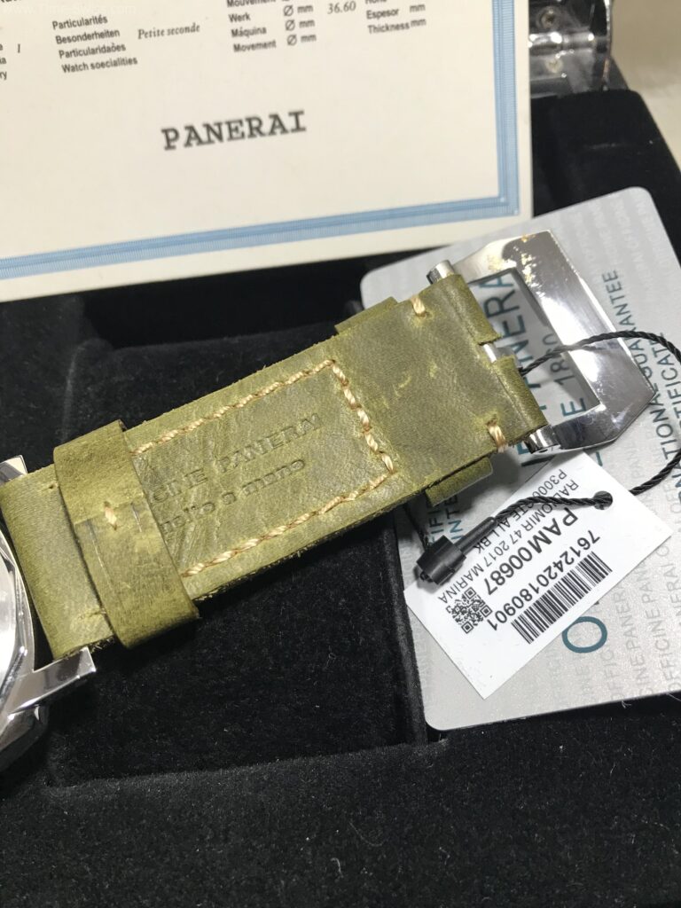 Panerai PAM372 Luminor 1950 Black Dial 47mm CC สายหนังกลับสีเขียว 05