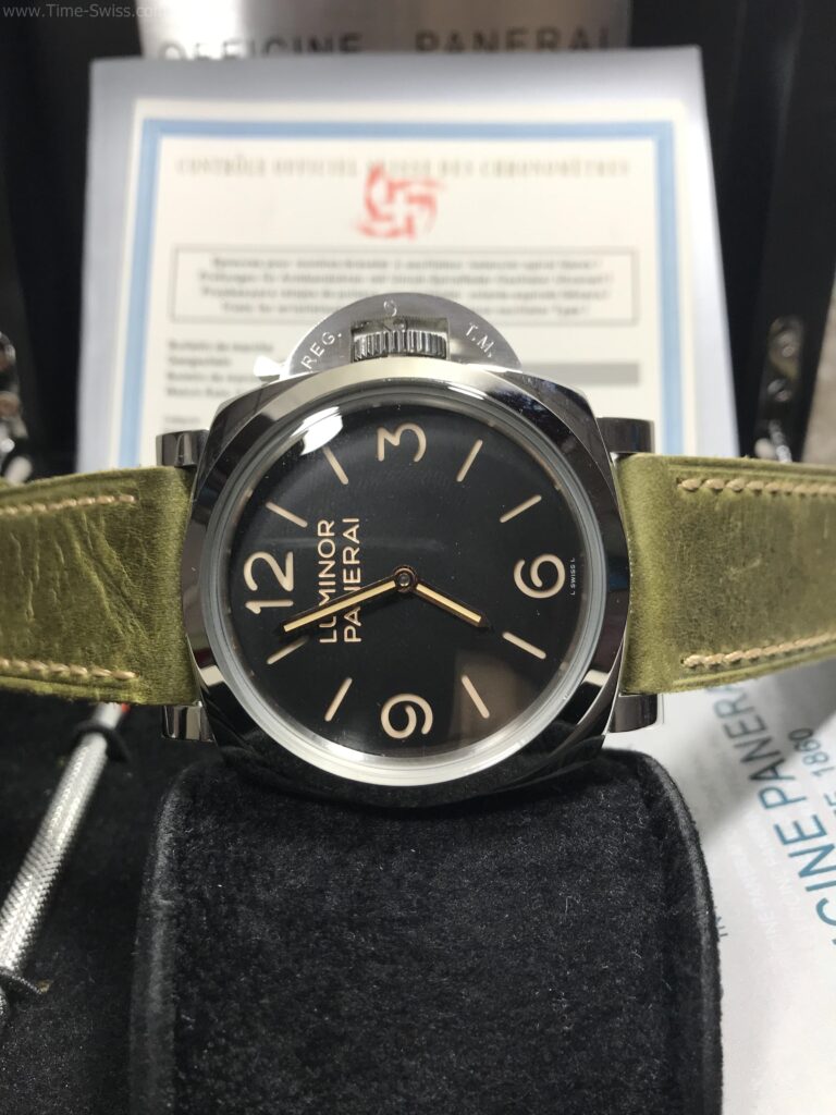 Panerai PAM372 Luminor 1950 Black Dial 47mm CC สายหนังกลับสีเขียว 07