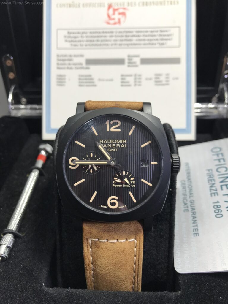 Panerai PAM658 Power Reserve RADIOMIR PVD Black Dial 44mm CC สายหนังน้ำตาล 01