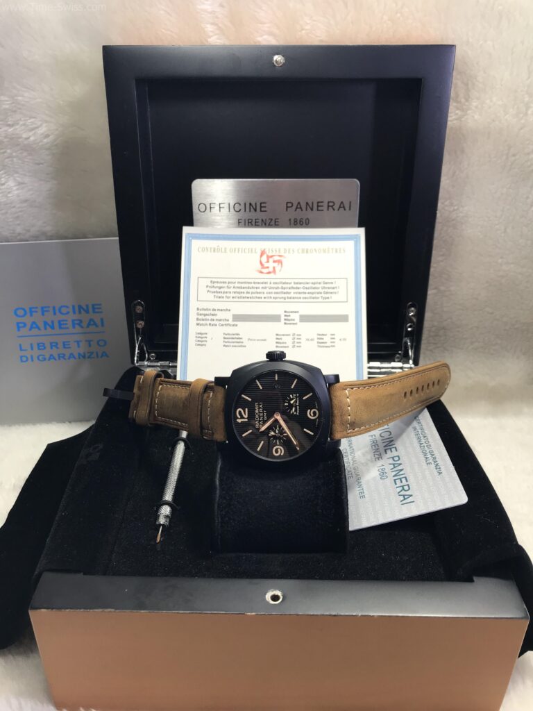 Panerai PAM658 Power Reserve RADIOMIR PVD Black Dial 44mm CC สายหนังน้ำตาล 08