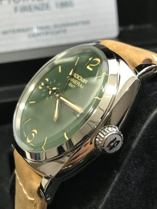 Panerai PAM998 Radiomir GMT Green Dial 45mm Leather Strap