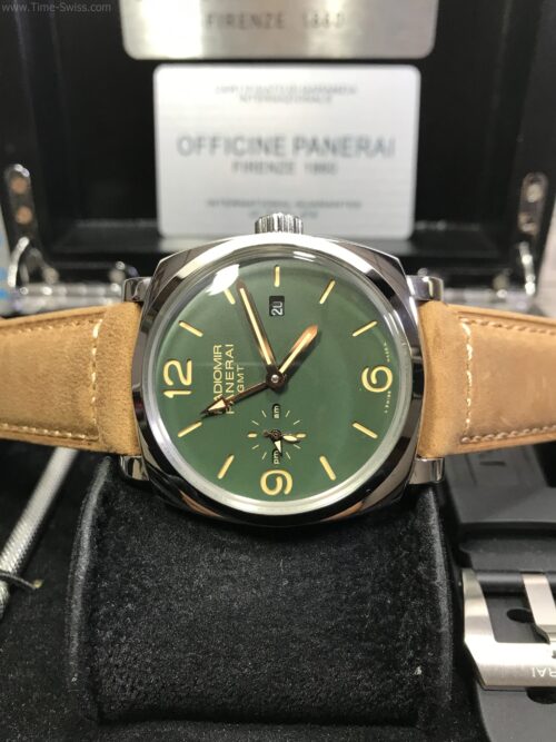 Panerai PAM998 Radiomir GMT Green Dial 45mm Leather Strap