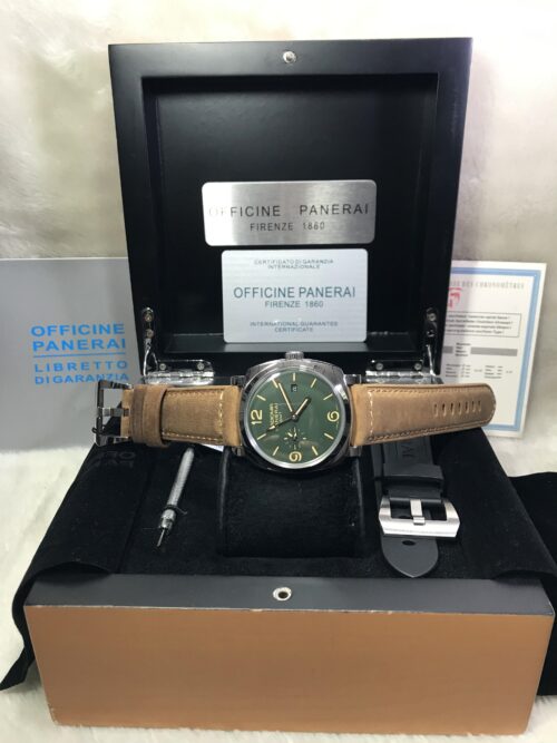 Panerai PAM998 Radiomir GMT Green Dial 45mm Leather Strap