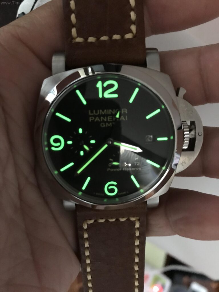 Panerai Power Reserve GMT Black Dial 44mm สายน้ำตาล CC 09