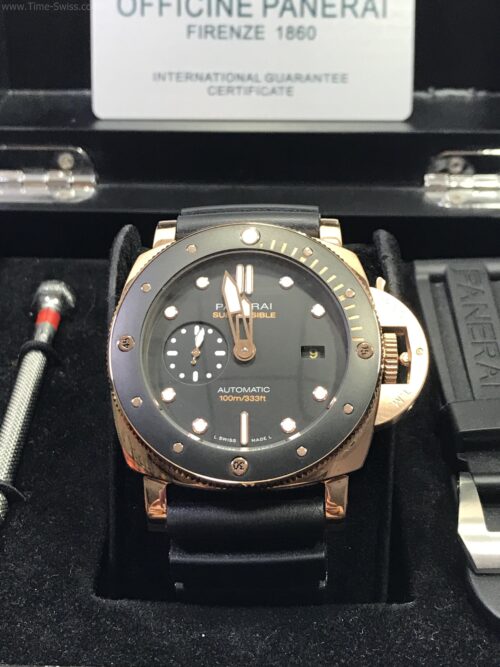 Panerai Submasible Amagnetic PAM974 Rose Gold Black Dial 47mm