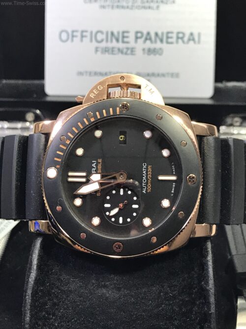 Panerai Submasible Amagnetic PAM974 Rose Gold Black Dial 47mm