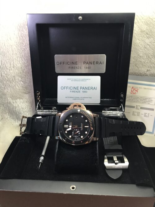 Panerai Submasible Amagnetic PAM974 Rose Gold Black Dial 47mm