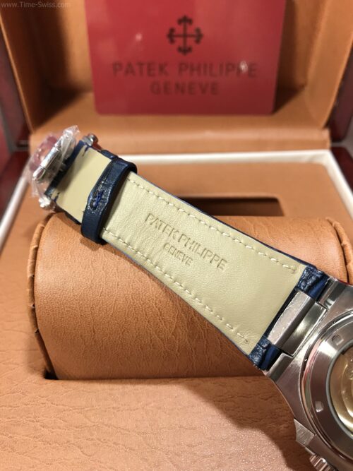 Patek Nautilus 57111A Dark Blue Dial 40mm CC Leather Strap ZP