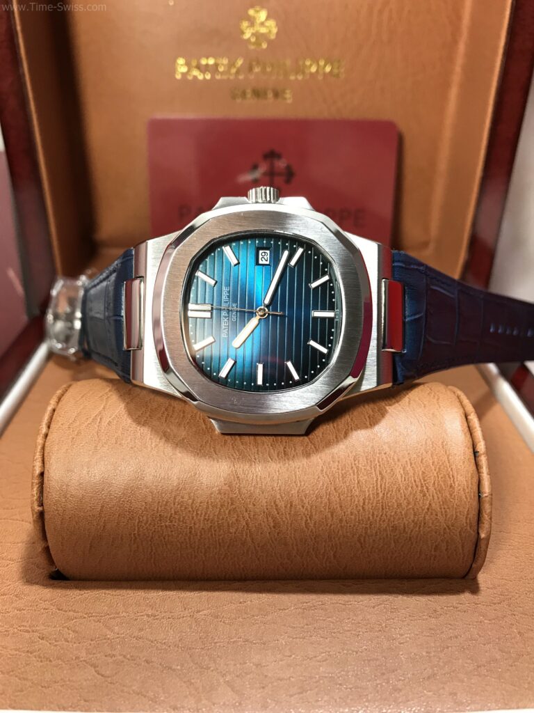 Patek Nautilus 57111A Dark Blue Dial 40mm CC ZP หน้าน้ำเงินเงา สายหนังน้ำเงิน 06